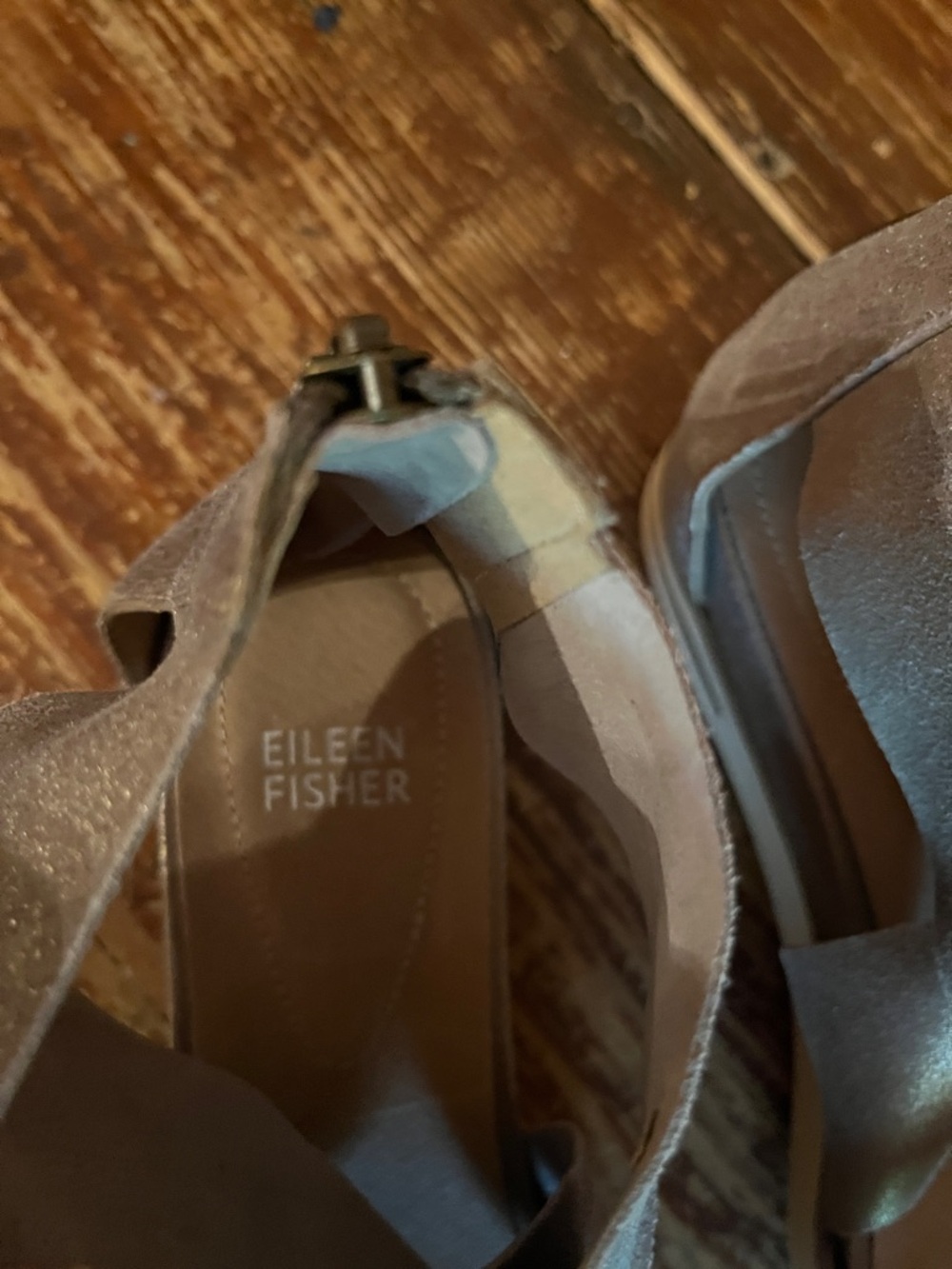 Eileen Fisher Metallic Sport Suede Sneaker Sandal Size 7.5 - Picture 3 of 4